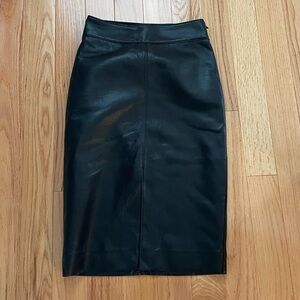Aritzia midi length leather skirt